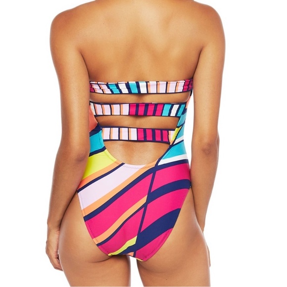 $153 MSRP NWOT Trina Turk Catch A Wave Removable Halter Strap One Piece Swimsuit - Picture 5 of 17